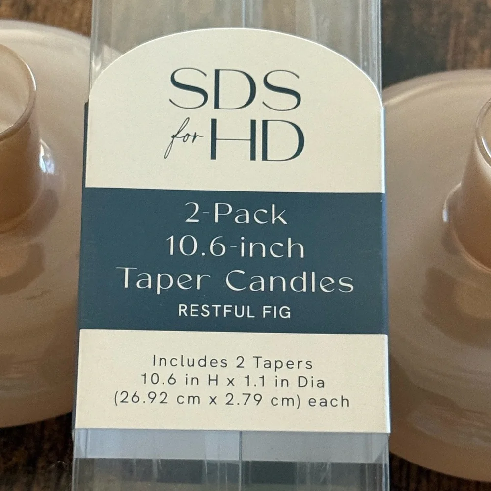 Beige Taper Candles - 2 Pack